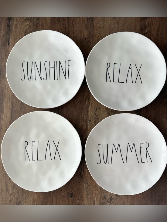 Rae Dunn Other - Rae Dunn Melamine Summer Plate Set of 4 Sunshine Relax Farmhouse Decor ☀️🌴
